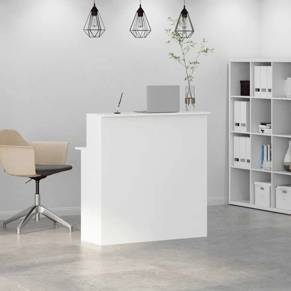 vidaXL Receptiebalie wit 100x50x103,5 cm bewerkt hout