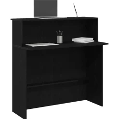 vidaXL Receptiebalie 100x50x103,5 cm bewerkt hout zwart