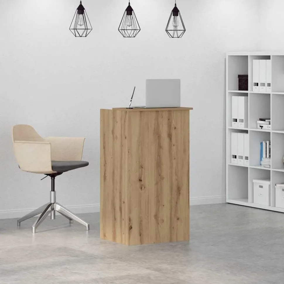 vidaXL Receptiebalie 55x50x103,5 cm bewerkt hout artisanaal eikenkleur
