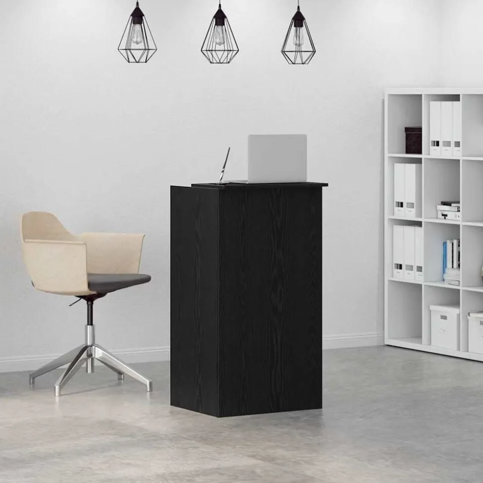 vidaXL Receptiebalie 55x50x103,5 cm bewerkt hout zwart