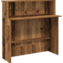vidaXL Receptiebalie 100x50x103,5 cm bewerkt hout oud houtkleurig
