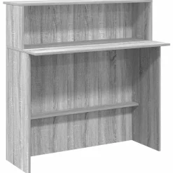 vidaXL Receptiebalie 100x50x103,5 cm bewerkt hout grijs sonoma eiken