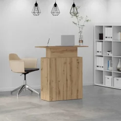 vidaXL Receptiebalie 100x40x104 cm bewerkt hout artisanaal eikenkleur