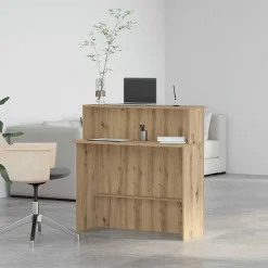 vidaXL Receptiebalie 100x50x103,5cm bewerkt hout artisanaal eikenkleur