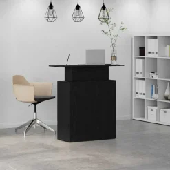 vidaXL Receptiebalie zwart 100x40x104 cm bewerkt hout