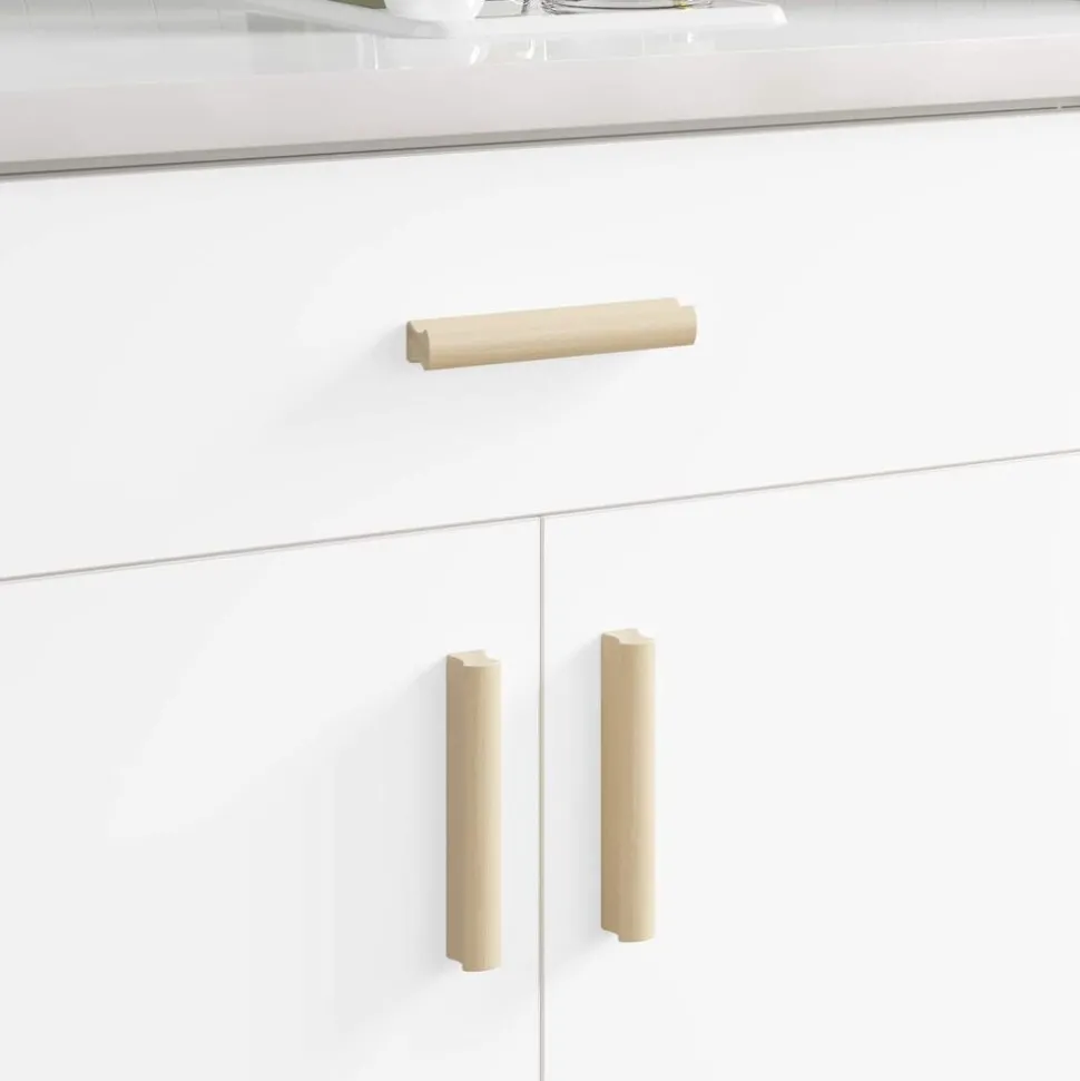 vidaXL Rechthoekige Handgreep 2 pcs Natuurlijke Houtkleur