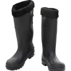 vidaXL Regenlaarzen met verwijderbare sokken maat 38 PVC zwart