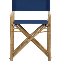 vidaXL Regisseursstoelen 2 st inklapbaar blauw bamboe en stof