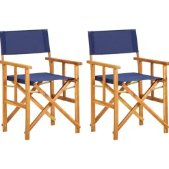 vidaXL Regisseursstoelen 2 st massief acaciahout blauw
