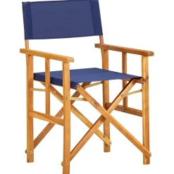 vidaXL Regisseursstoelen 2 st massief acaciahout blauw