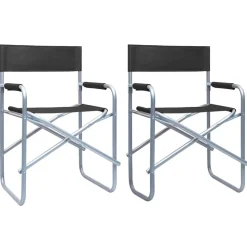 vidaXL Regisseursstoelen 2 st staal zwart