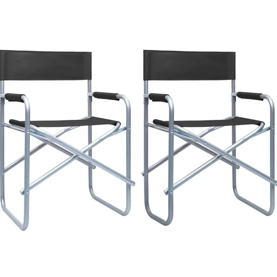 vidaXL Regisseursstoelen 2 st staal zwart