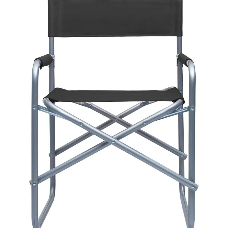 vidaXL Regisseursstoelen 2 st staal zwart
