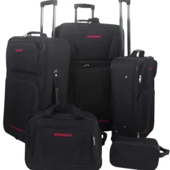 vidaXL Reisbagage set zwart 5-delig