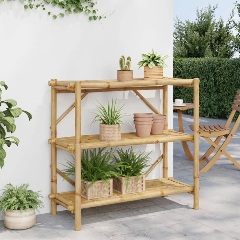 vidaXL Rek 3-laags 100x40x90 cm bamboe