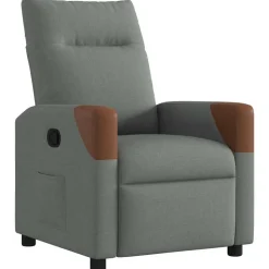 vidaXL Relaxfauteuil Donkergrijze Stof