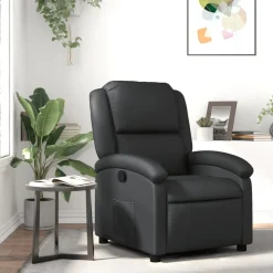 vidaXL Relaxfauteuil Zwart Echt Leer