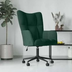 vidaXL Relaxstoel fluweel donkergoen