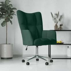 vidaXL Relaxstoel fluweel donkergoen