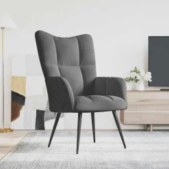 vidaXL Relaxstoel fluweel donkergrijs