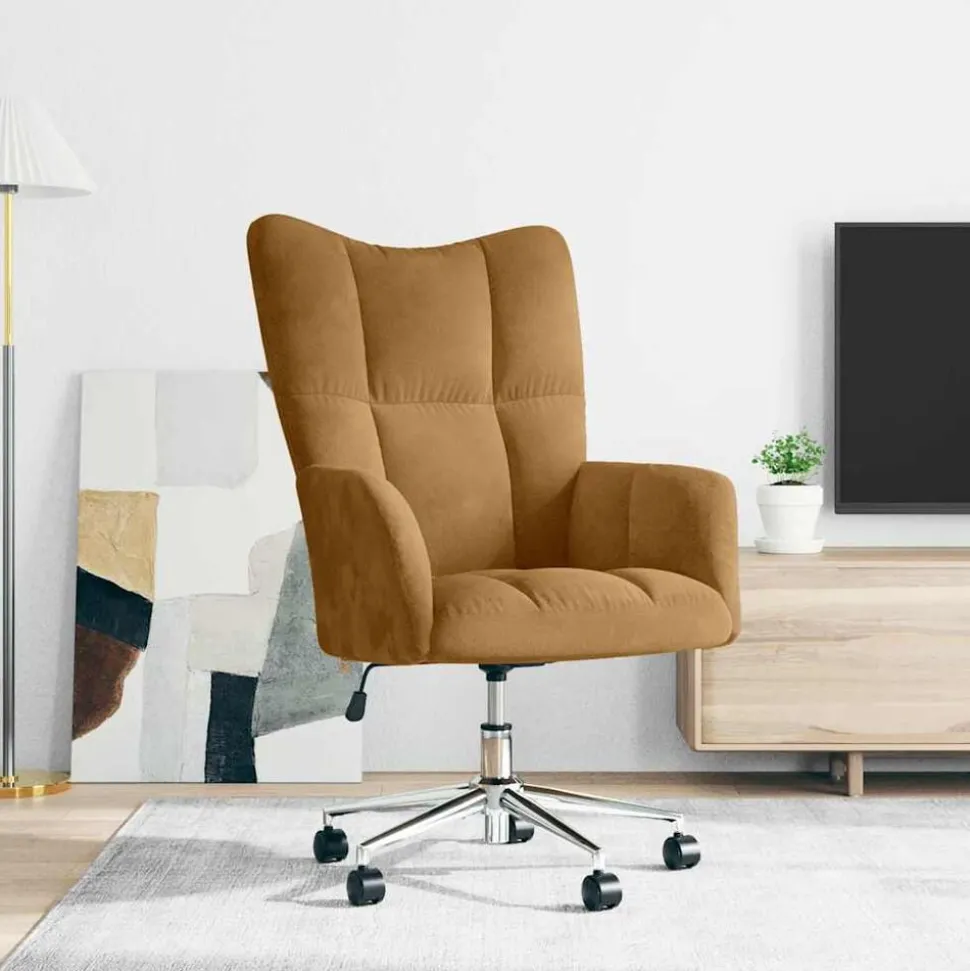 vidaXL Relaxstoel fluweel bruin