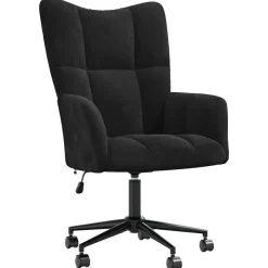 vidaXL Relaxstoel fluweel zwart
