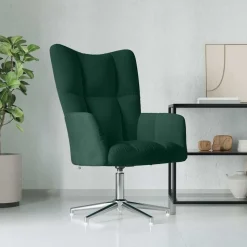vidaXL Relaxstoel fluweel donkergoen