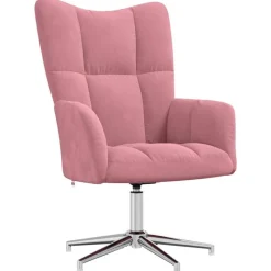 vidaXL Relaxstoel fluweel roze
