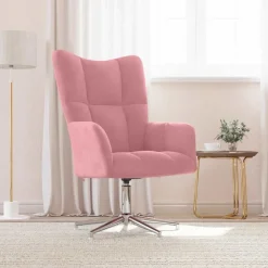 vidaXL Relaxstoel fluweel roze
