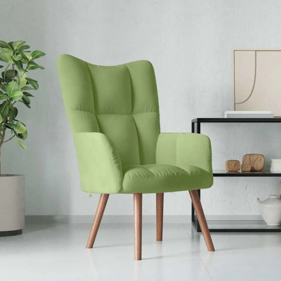 vidaXL Relaxstoel fluweel lichtgroen