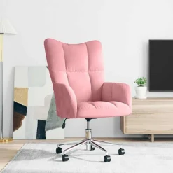 vidaXL Relaxstoel fluweel roze