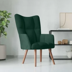 vidaXL Relaxstoel fluweel donkergoen