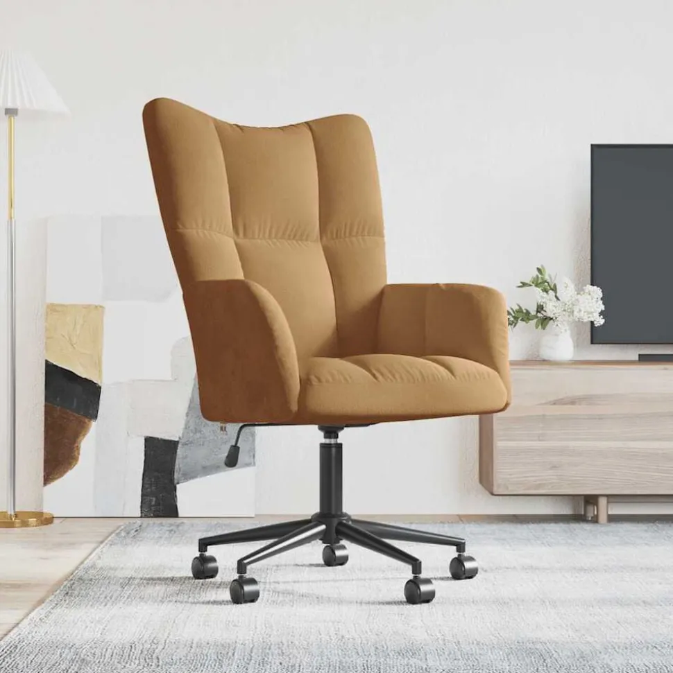 vidaXL Relaxstoel fluweel bruin