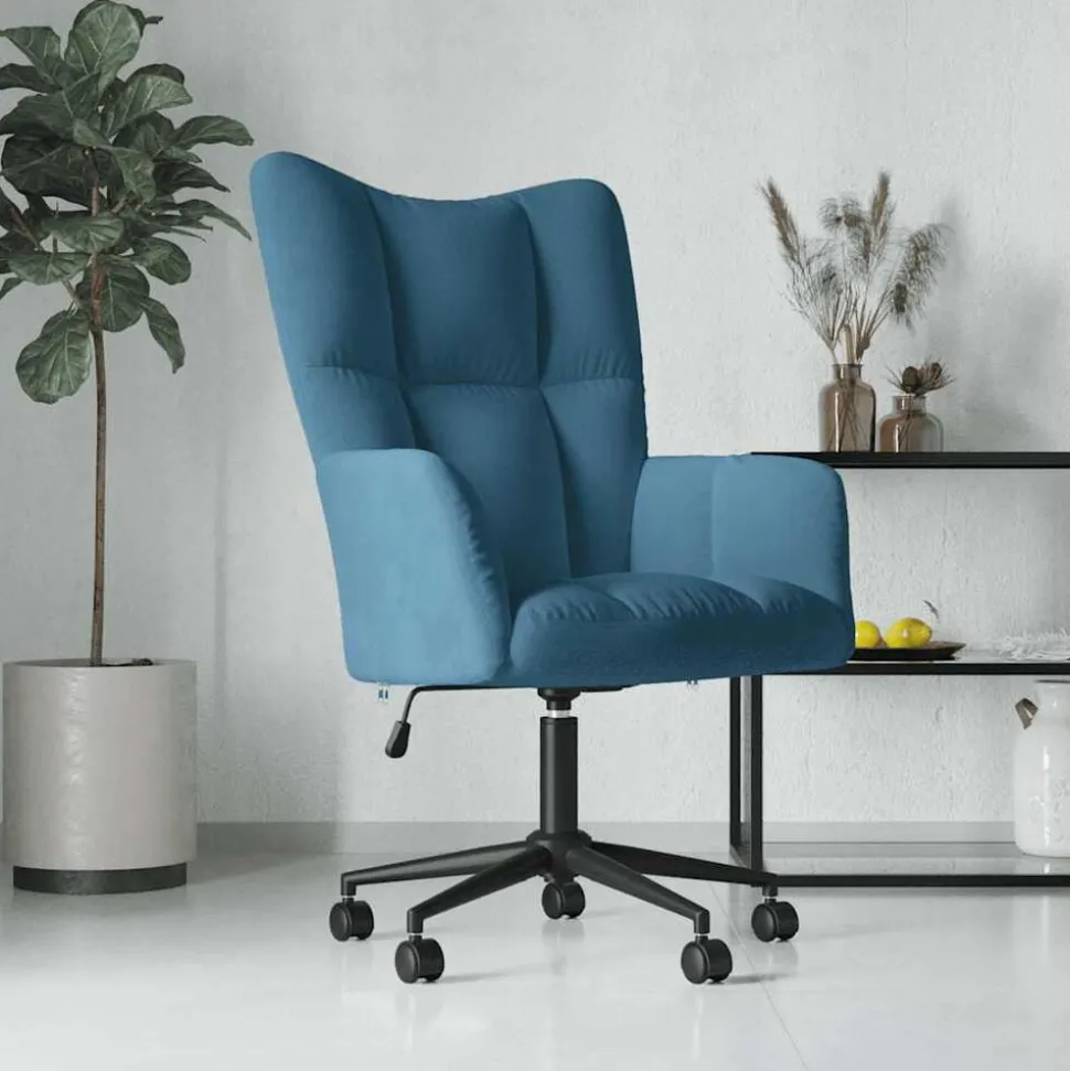 vidaXL Relaxstoel fluweel blauw