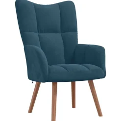 vidaXL Relaxstoel fluweel blauw