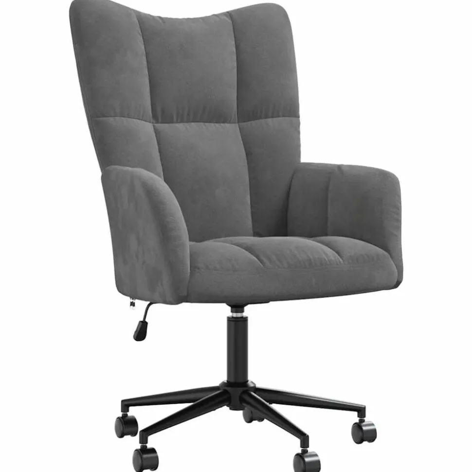 vidaXL Relaxstoel fluweel donkergrijs