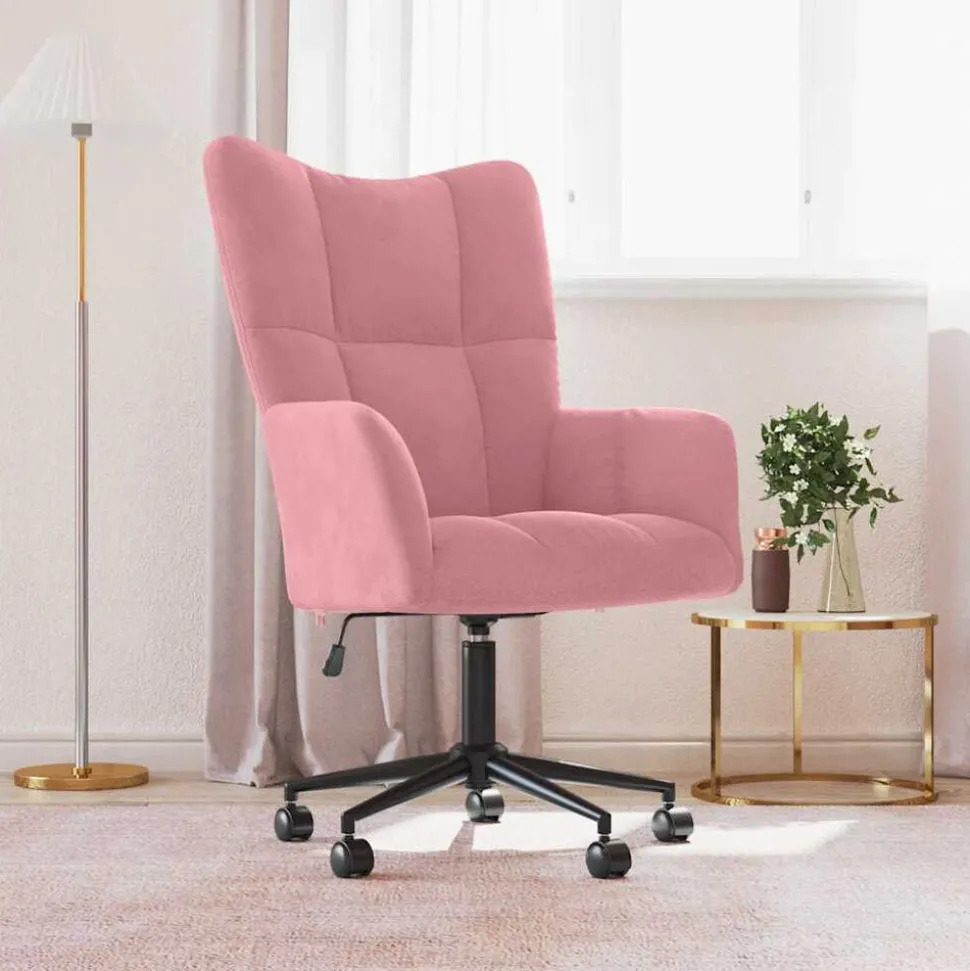 vidaXL Relaxstoel fluweel roze