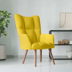 vidaXL Relaxstoel fluweel mosterdgeel
