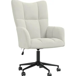 vidaXL Relaxstoel fluweel crèmewit
