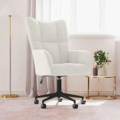 vidaXL Relaxstoel fluweel crèmewit