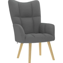 vidaXL Relaxstoel stof donkergrijs