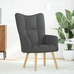 vidaXL Relaxstoel stof donkergrijs
