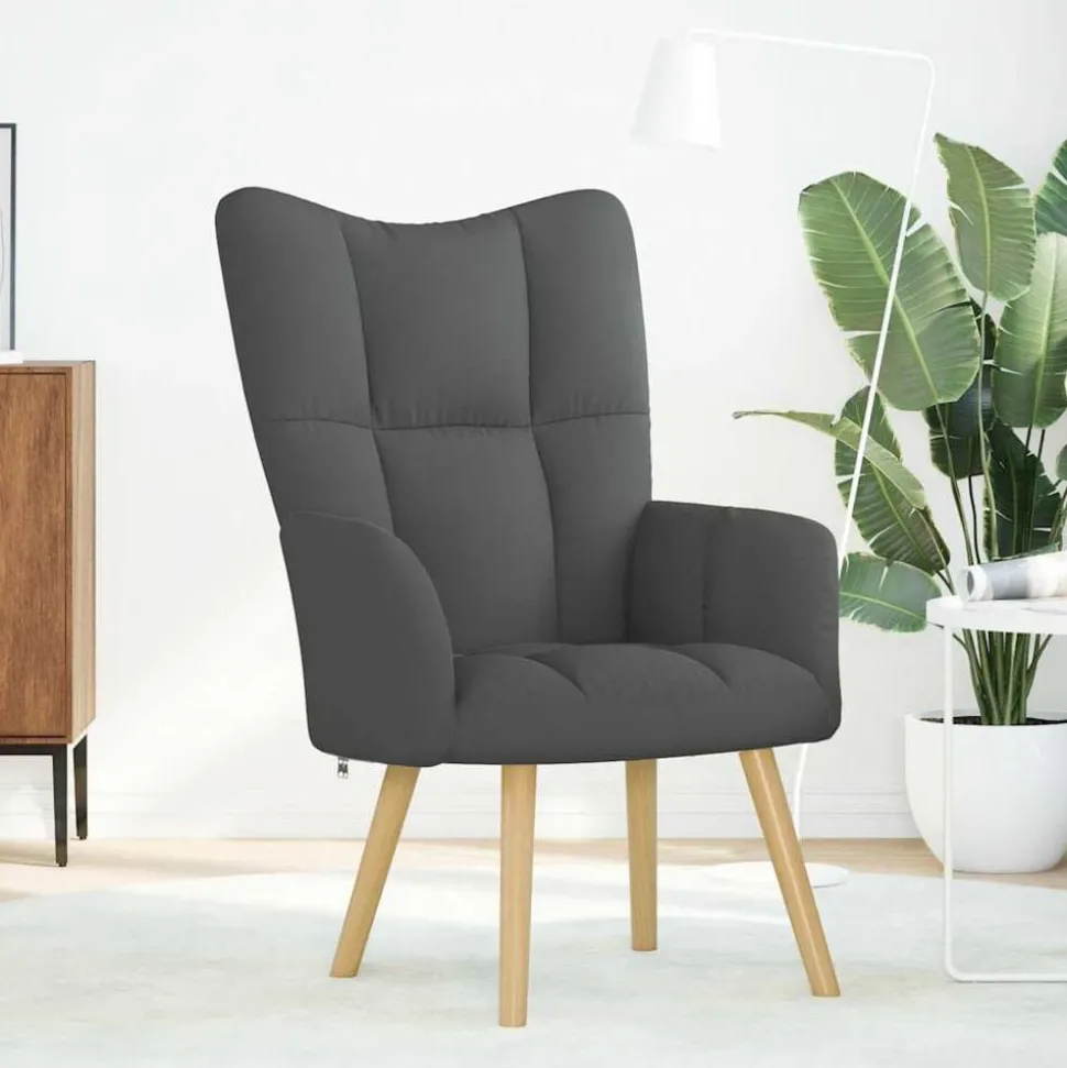 vidaXL Relaxstoel stof donkergrijs