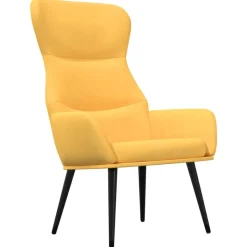 vidaXL Relaxstoel stof mosterdgeel