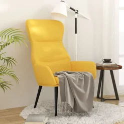 vidaXL Relaxstoel stof mosterdgeel