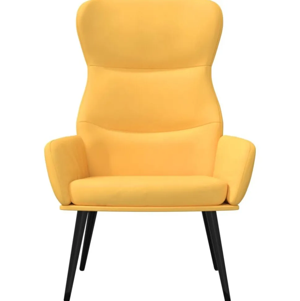vidaXL Relaxstoel stof mosterdgeel
