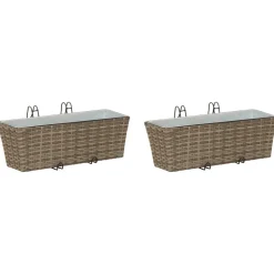 vidaXL Reling 2 pcs 50 x 17 x 17 cm Metaal