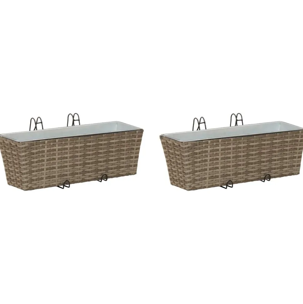 vidaXL Reling 2 pcs 50 x 17 x 17 cm Metaal