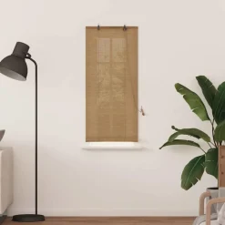 vidaXL Rolgordijn met gordijnen Bruin 60 x 160 cm Bamboe