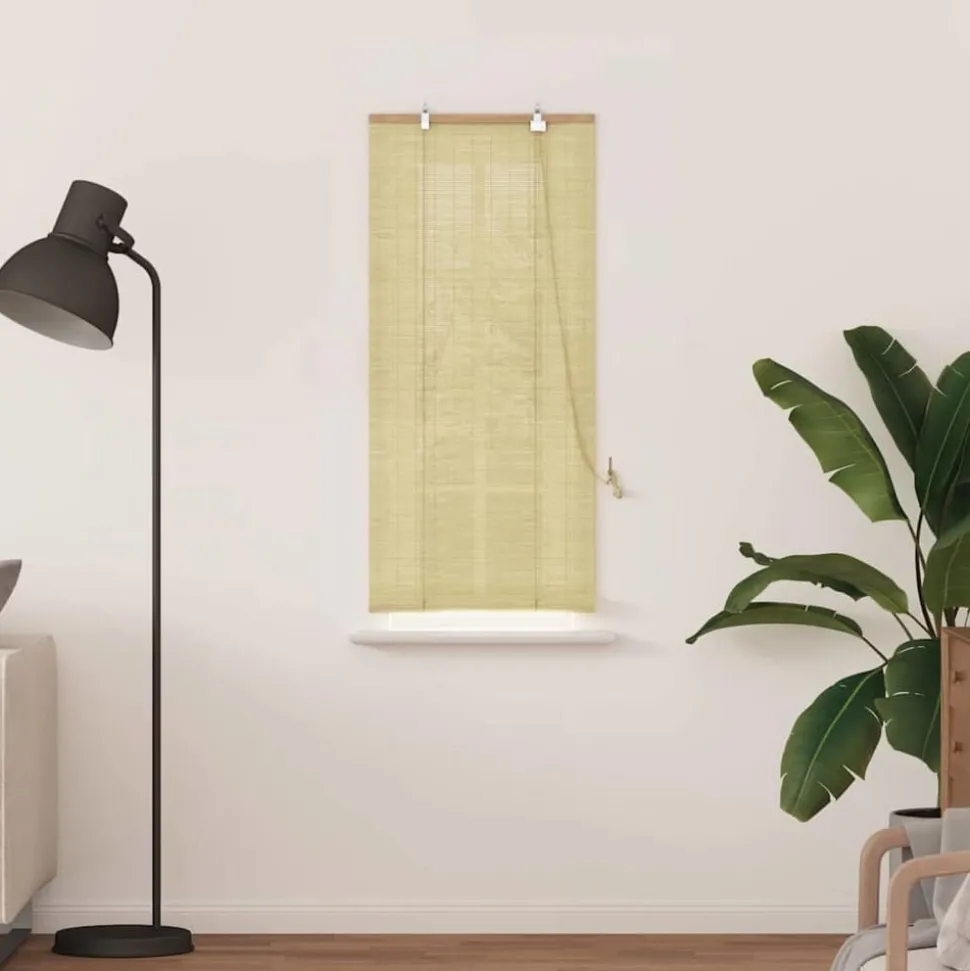 vidaXL Rolgordijn met gordijnen Natuur 60 x 160 cm Bamboe